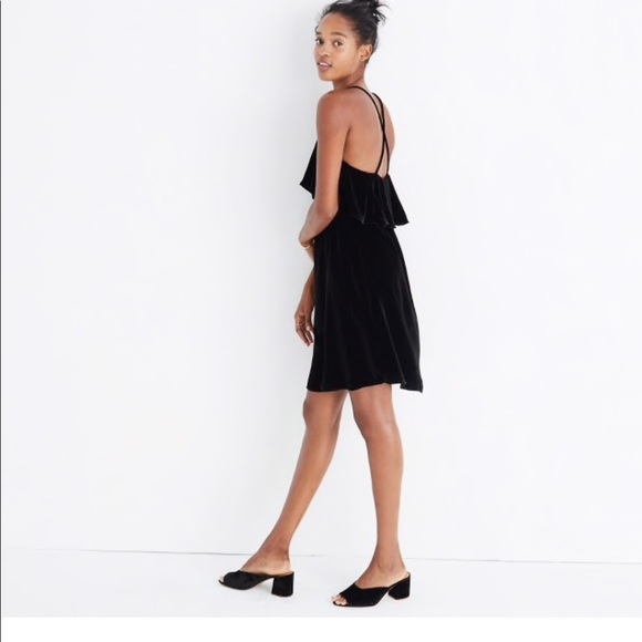Madewell Velvet Ruffle Mini Dress - Picture 4 of 5